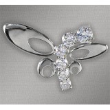 Necklace - Pendant - 925 Sterling Silver w/ CZ - Butterfly - PT-PPT22623CL